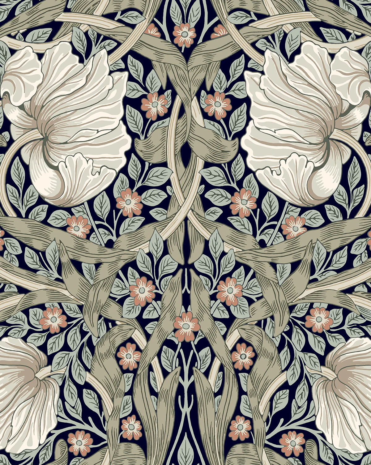 Morris & Co. x McGee & Co. Pimpernel Ink Wallpaper